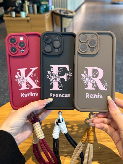 Custom Name Phone Case with Floral Initial Design – Cute, Stylish & Personalized