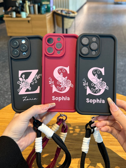Custom Name Phone Case with Floral Initial Design – Cute, Stylish & Personalized