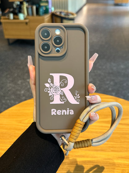 Custom Name Phone Case with Floral Initial Design – Cute, Stylish & Personalized