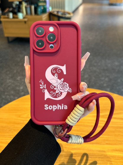 Custom Name Phone Case with Floral Initial Design – Cute, Stylish & Personalized